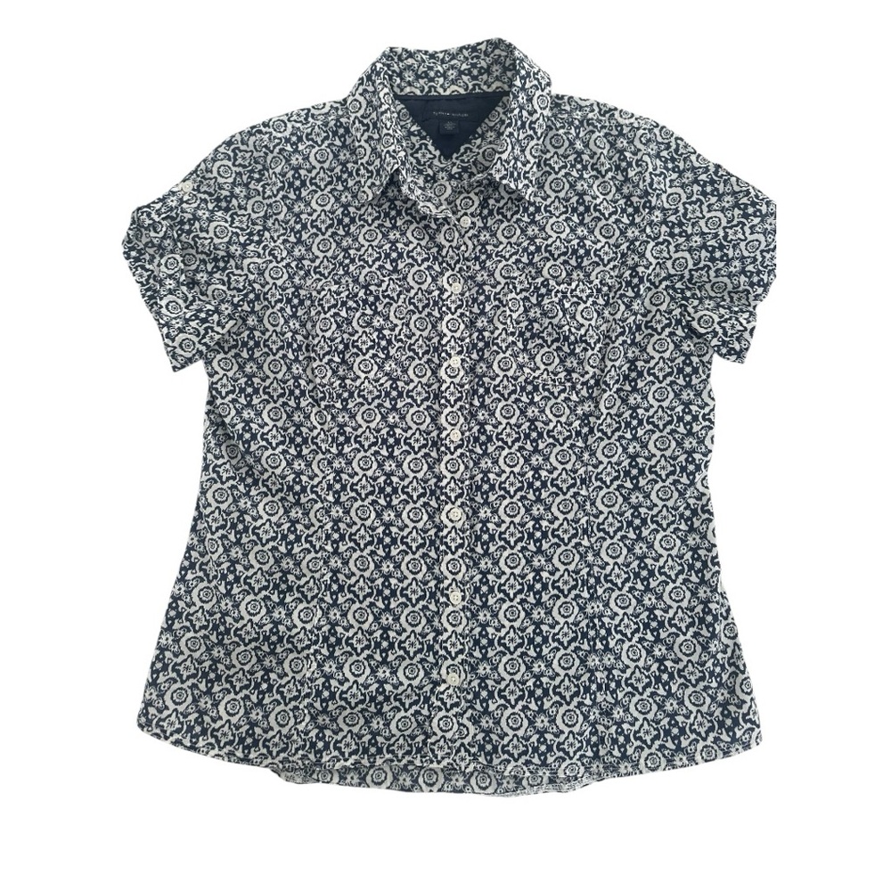 Tommy Hilfiger Black and Cream Patterned Shirt